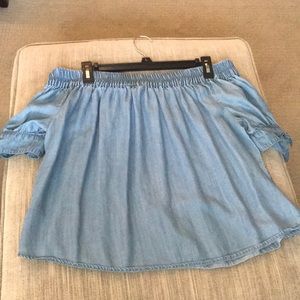 Denim off the shoulder top
